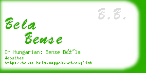 bela bense business card